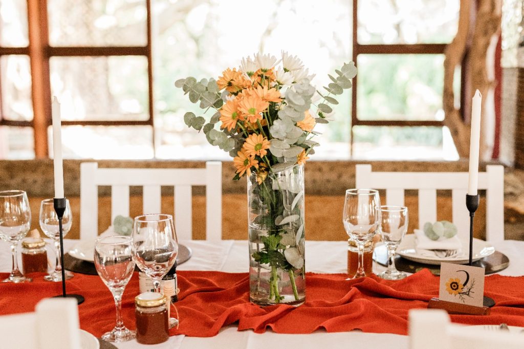 Wedding reception set-up at the Mosaic venue